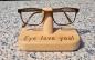 Preview: Brillenhalter aus Buchenholz mit Eye love you Schriftzug