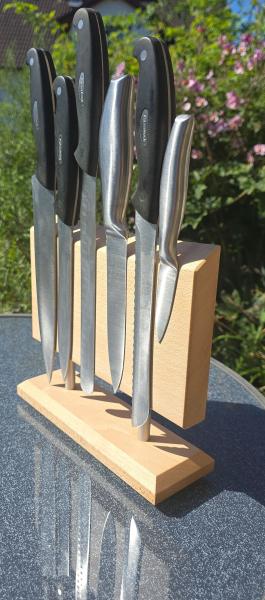 Preview: Magnet-Messerhalter „Buche 2“ aus Buchenholz – handgefertigtes Unikat