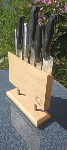 Preview: Magnet-Messerhalter „Buche 2“ aus Buchenholz – handgefertigtes Unikat