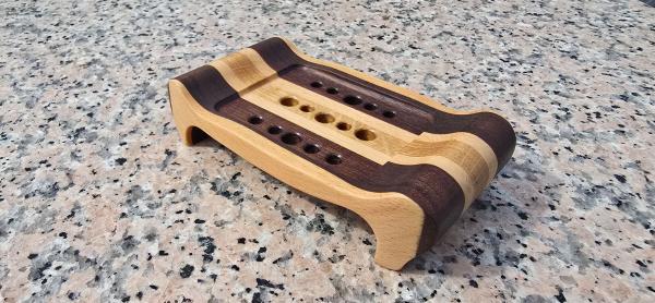 Preview: Seifenschale Stripes mit natürlicher Holzmaserung