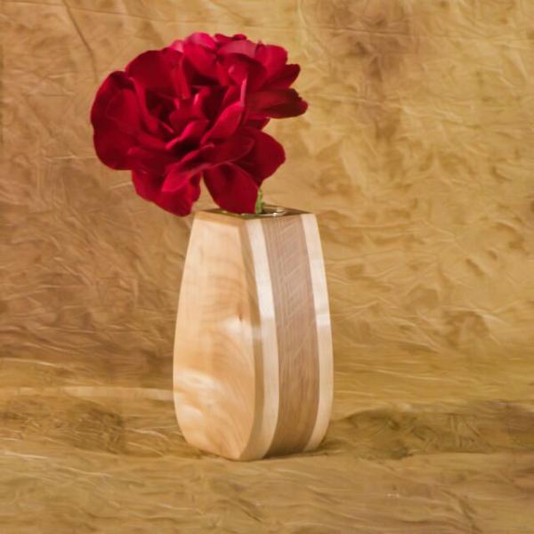 Holzvase Røros aus Ahornholz und Eichenholz