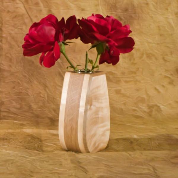 Holzvase Røros aus Ahornholz und Eichenholz