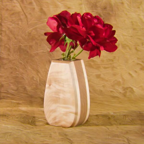 Holzvase Røros aus Ahornholz und Eichenholz