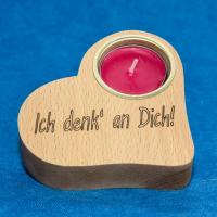 Herz-Kerze– handgefertigte Holzdekoration aus Holz